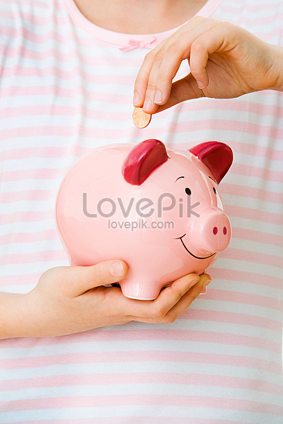 little girl piggy bank