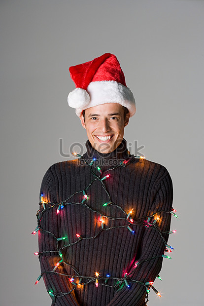 Man Tied Up By Christmas Lights Photo Image Picture Free Download 501480251 Lovepik Com