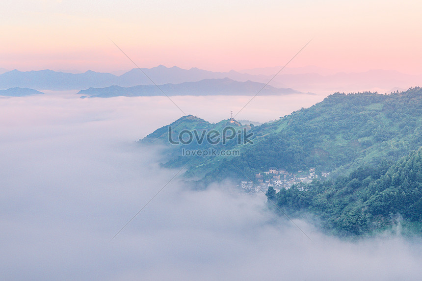 ảnh Bình Minh Sương Mù Buổi Sáng Trên Sườn Núi Dazhouyuan Huyện Yi Tải  Xuống Miễn Phí, ảnh thiên nhiên, phong cảnh, sương mù và mây đẹp Trên  Lovepik