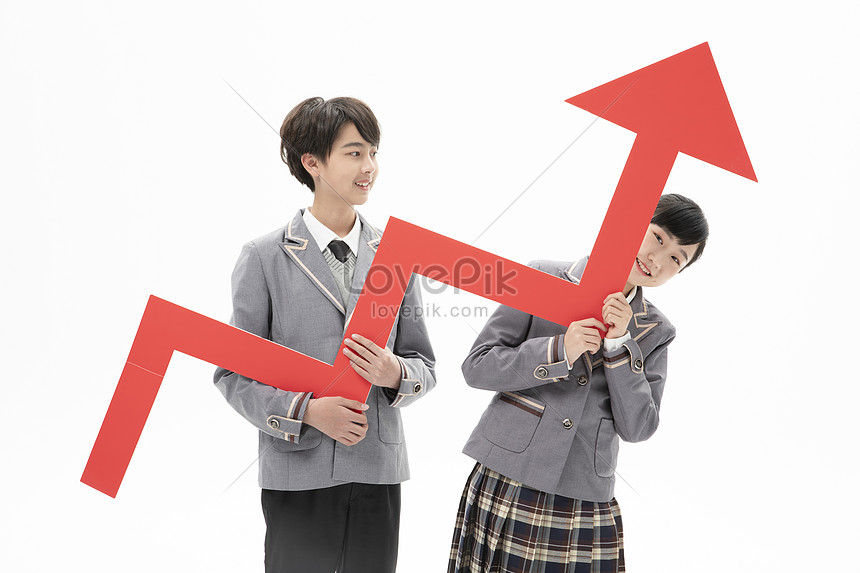 Junior High School Student Holding Rising Arrow Picture And Hd Photos 