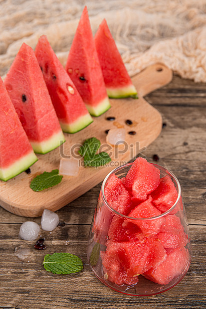 Watermelon On A Tray And Watermelon Inside A Cup Photo Image Picture Free Download Lovepik Com