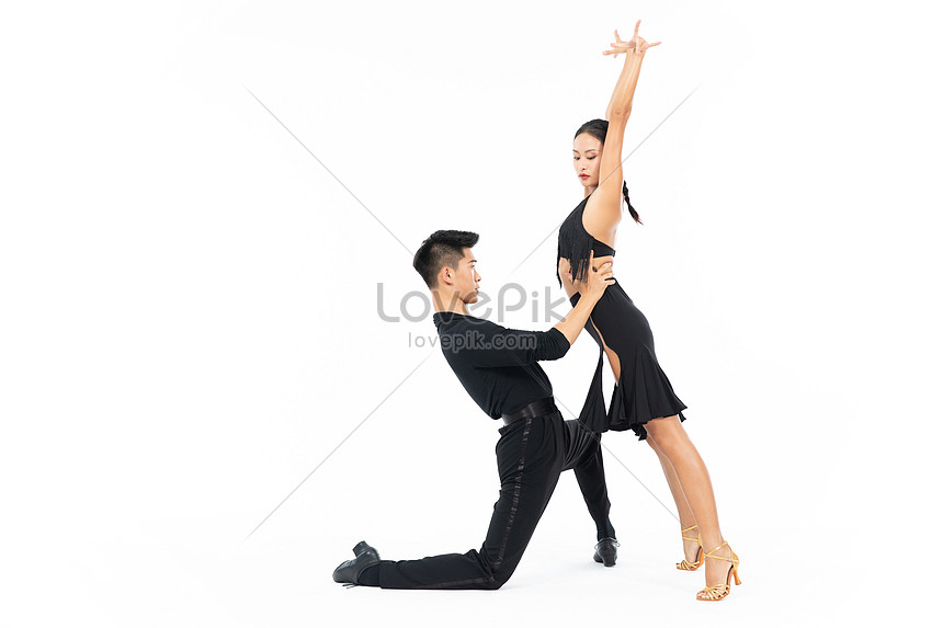 Ballet Dance Photography.Young Mixed Ballet Dance Couple Performing  Together in Studio while Girl Posing in Bodysuit Against White Stock Image  - Image of male, girl: 243370805