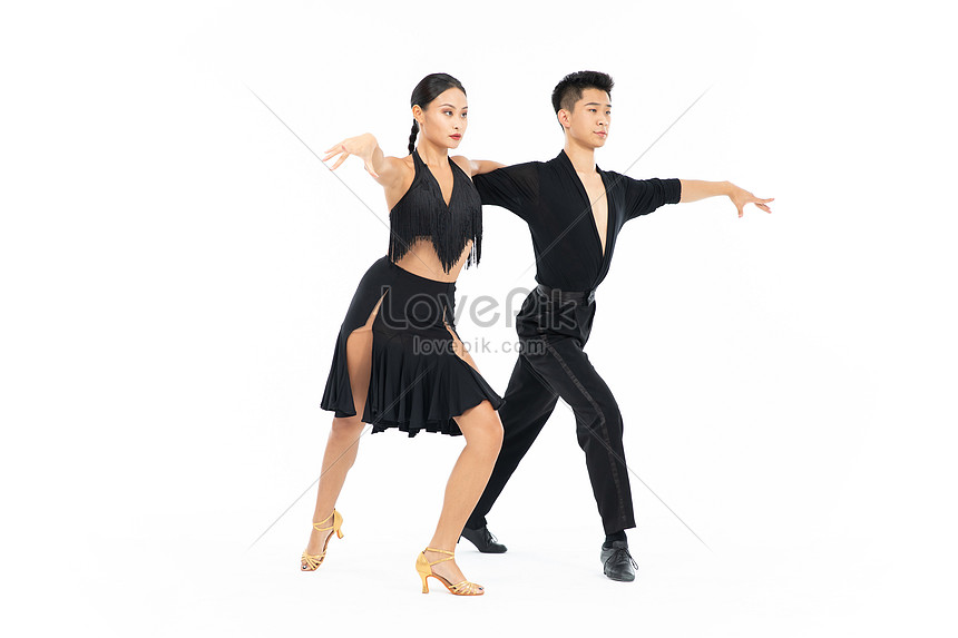 Young dance ballroom couple dancing in sensual pose on light background.  Contemporaryart collage. Flower, music, art, emotions concept Stock Photo -  Alamy