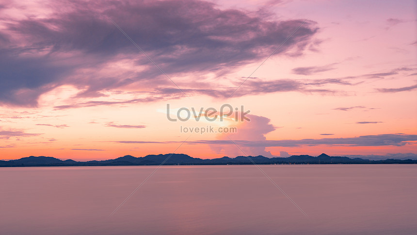 Pemandangan Senja Laut Merah Jambu Gambar Unduh Gratis Imej 501672347 Format Jpg My Lovepik Com