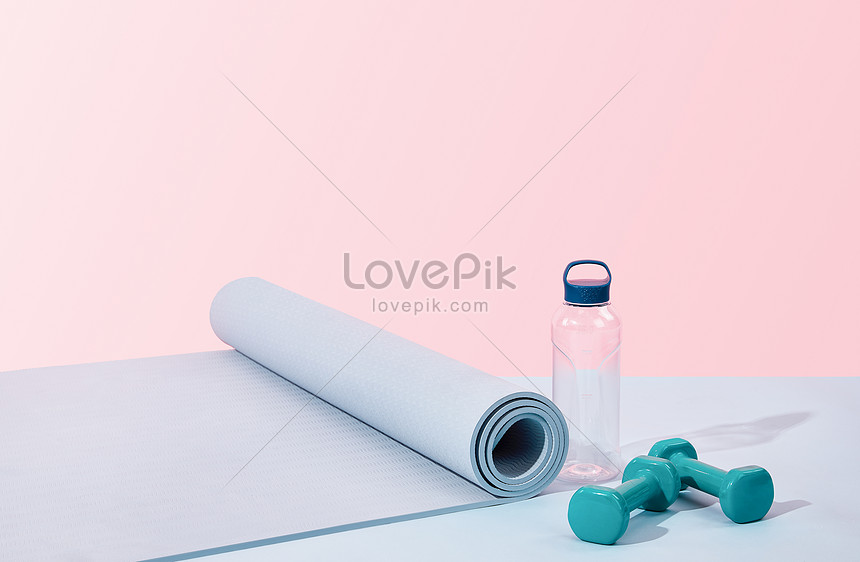 Female Sport Equipment On A Pink Background Stock Photo - Download