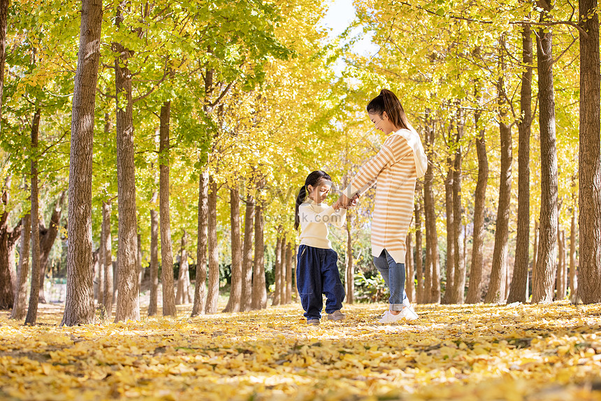 Mother And Daughter Frolicking In The Woods Picture And HD Photos ...