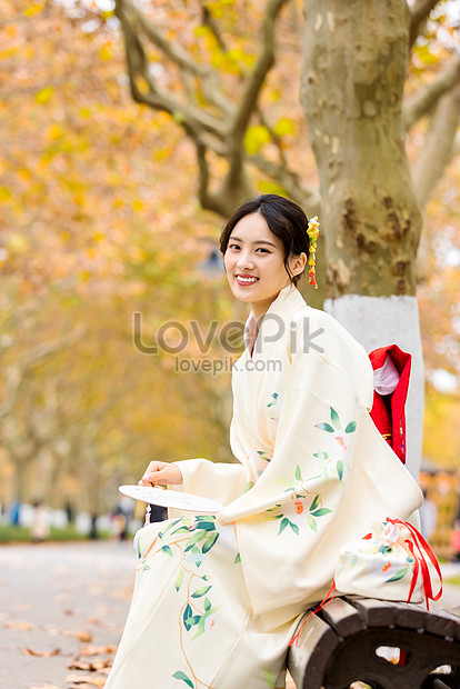 Free Photos - A Young And Beautiful Woman In A White Kimono Is