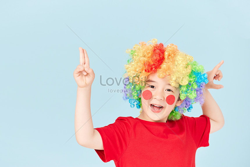 Funny Little Boy Dressed As A Clown Picture And HD Photos | Free Download  On Lovepik