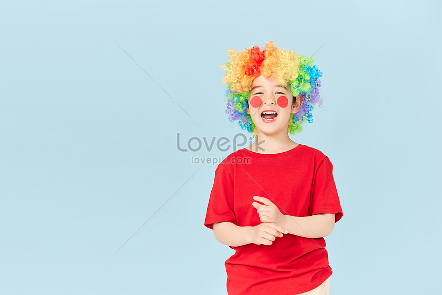 Funny Little Boy Dressed As A Clown Picture And HD Photos | Free Download  On Lovepik