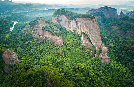 Guangdong shaoguan danxia mountain ink illumination illustration image ...