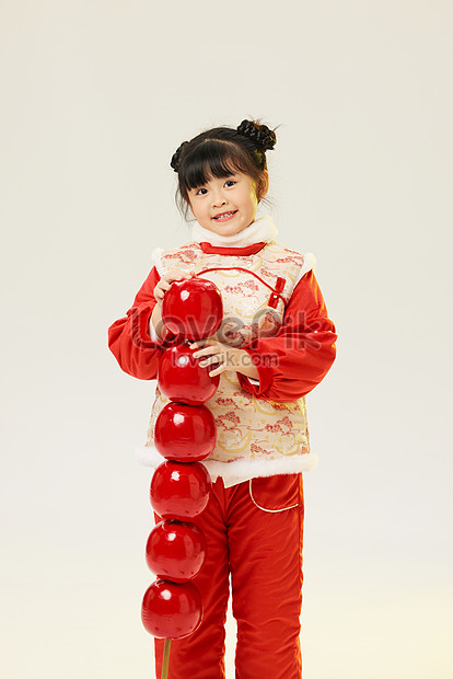 Little Girl Holding Big Candied Haws Picture And HD Photos | Free ...