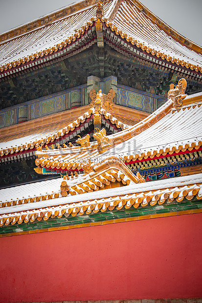 Glazed Tiles On The Roof Of The Forbidden City In Beijing Covered With ...