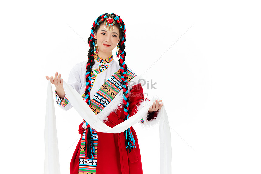 The Image Of A Tibetan Girl Holding A Khata Picture And HD Photos ...