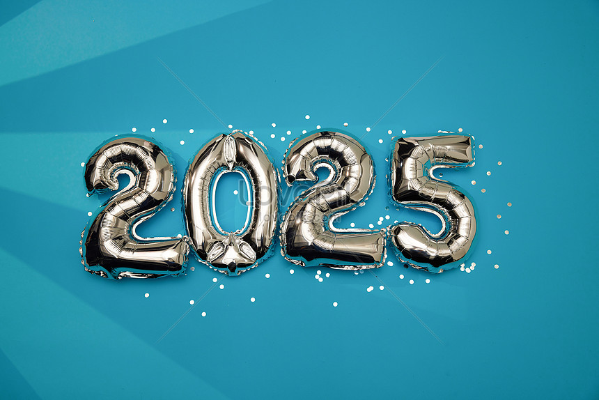 2025 Balloon On Blue Background Picture And HD Photos Free Download