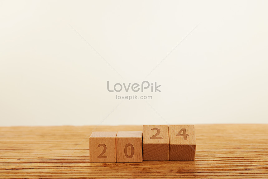 New Year Wooden Building Blocks 2024 Picture And HD Photos Free   4714  Wh860 