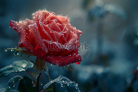 Frozen Red Rose Fantasy Background Download Free | Banner Background ...