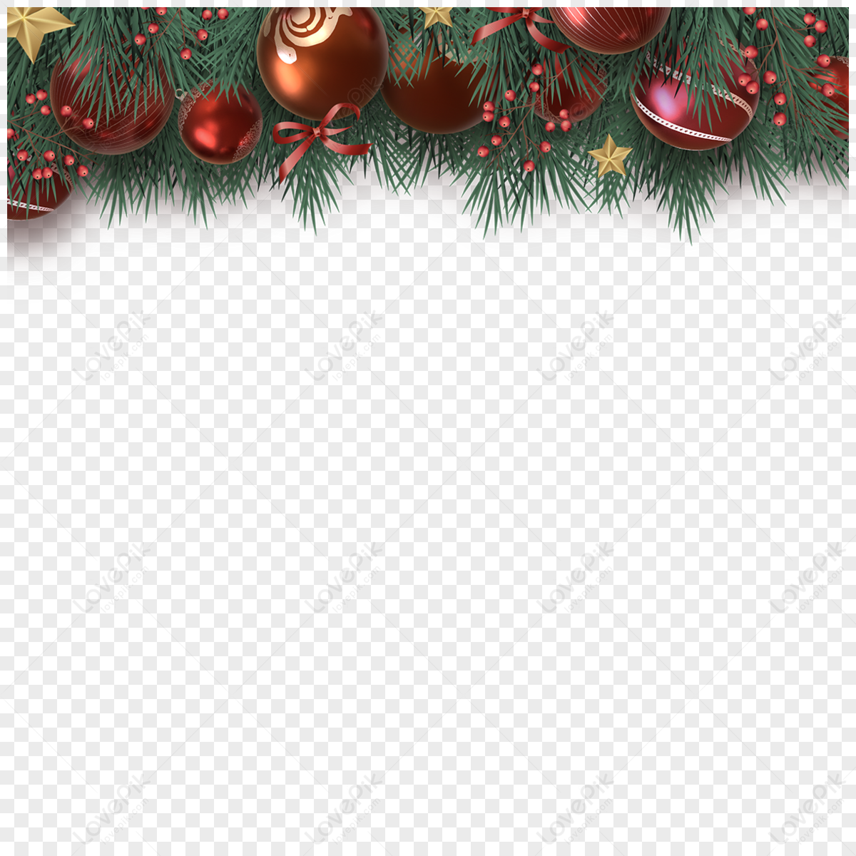 Bow Christmas fruit leaves Christmas decoration border, Christmas fruit,  border,  bow png image