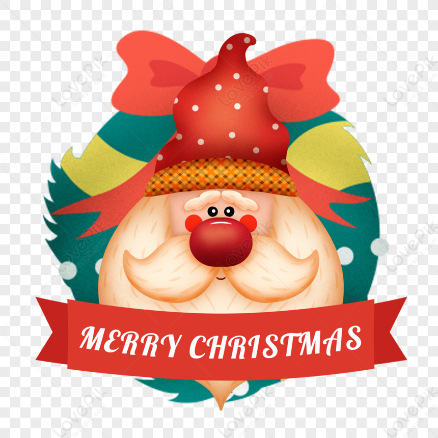 Cartoon Santa Red Hat, Bow PNG, Celebration PNG, Holiday PNG, Bow ...