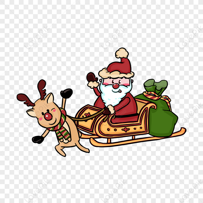 Cartoon Christmas Pull Old Man Cute Elk Sled Yellow Clip Art, Cartoon PNG  Transparent Background, Christmas PNG Transparent Images, Clip Art Download  Image PNG PNG Hd Transparent Image And Clipart Image For