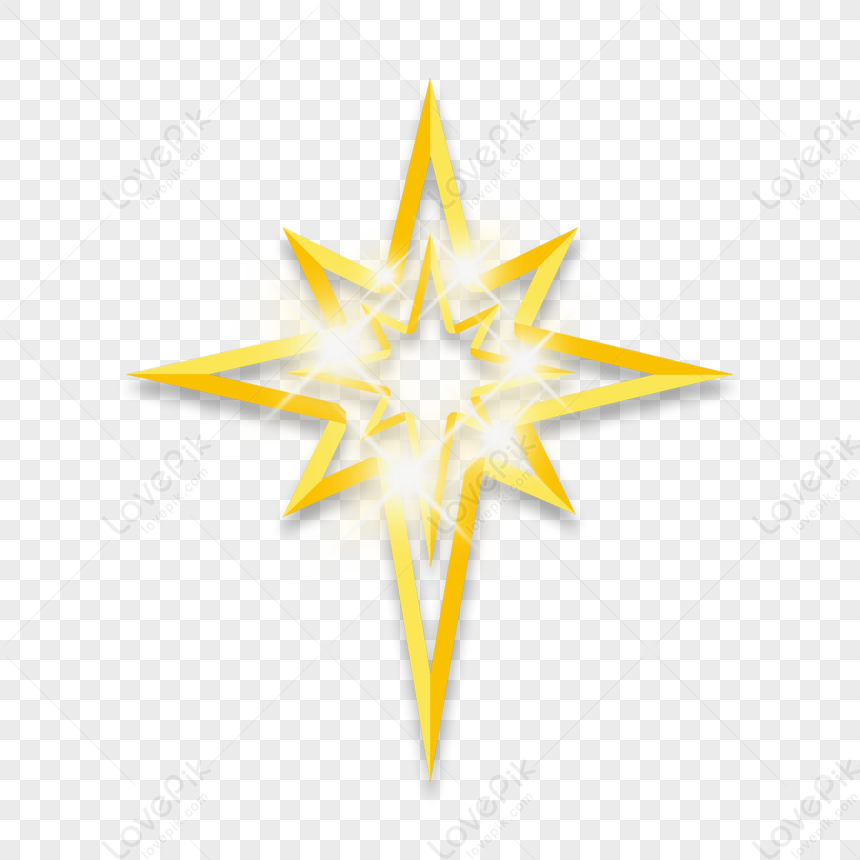 Double Lines Christmas Star Yellow Rays, Line Hd Transparent PNG, Rays ...