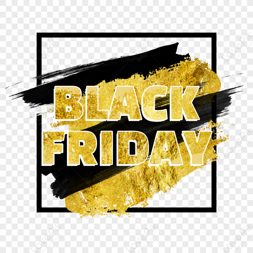 Flash Gold Black Five Promotion Blackfriday, Black PNG, Gold PNG Image ...