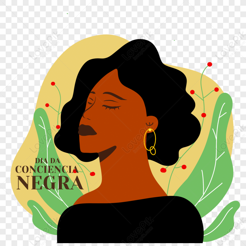Aware Clipart Vector, Cartoon Hand Drawn Black Awareness Woman Illustration  Black Awareness Day Día De La Conciencia Negra, Plant, Hair, Woman PNG  Image For Free Download