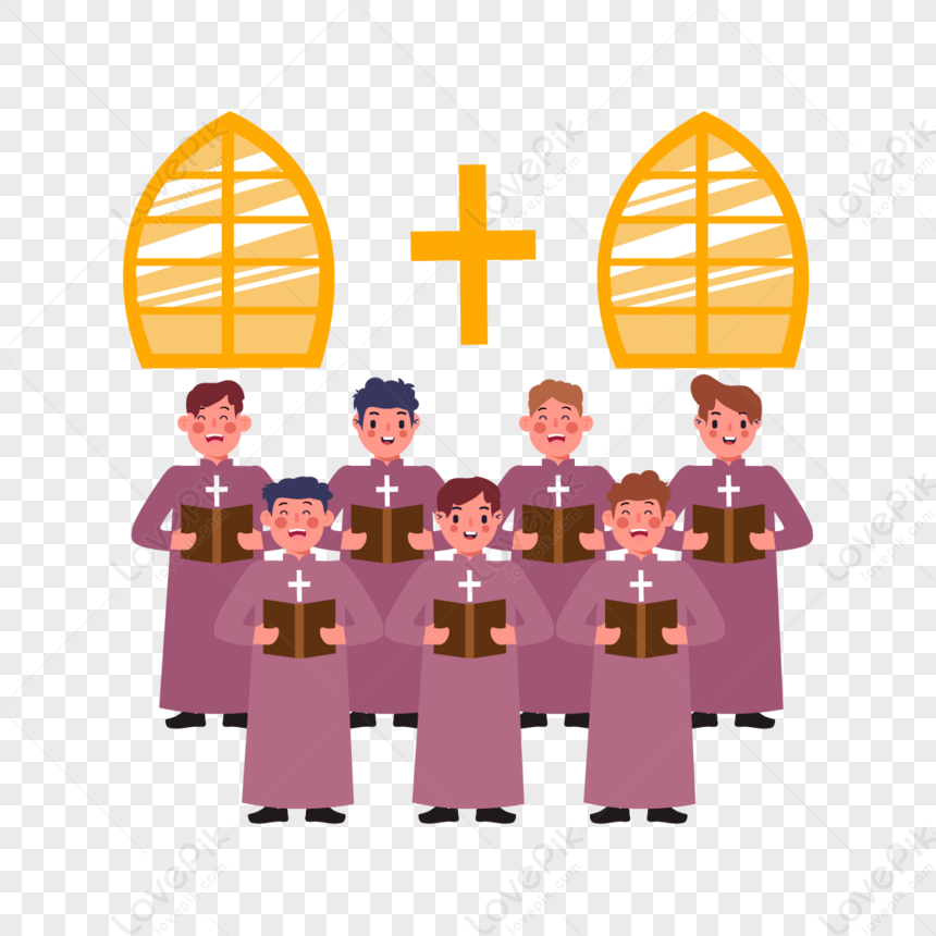  Ilustración de coro de evangelio de iglesia de dibujos animados dibujados a mano, Coro PNG, Brown PNG, Musica PNG Imágenes PNG gratis