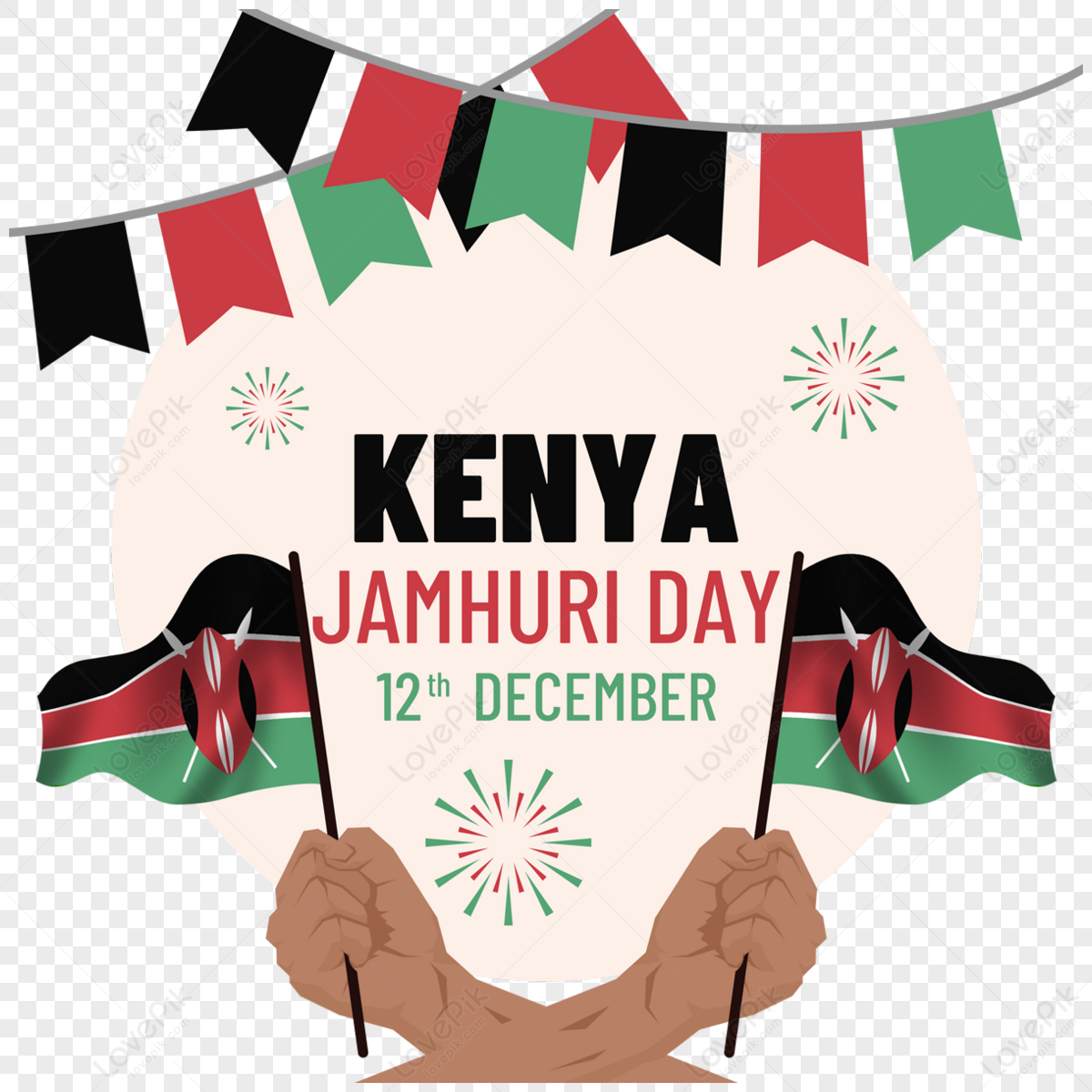 Kenya Jamhuri Day Color Banner, Kenya Transparent PNG, Jamhuri Day PNG