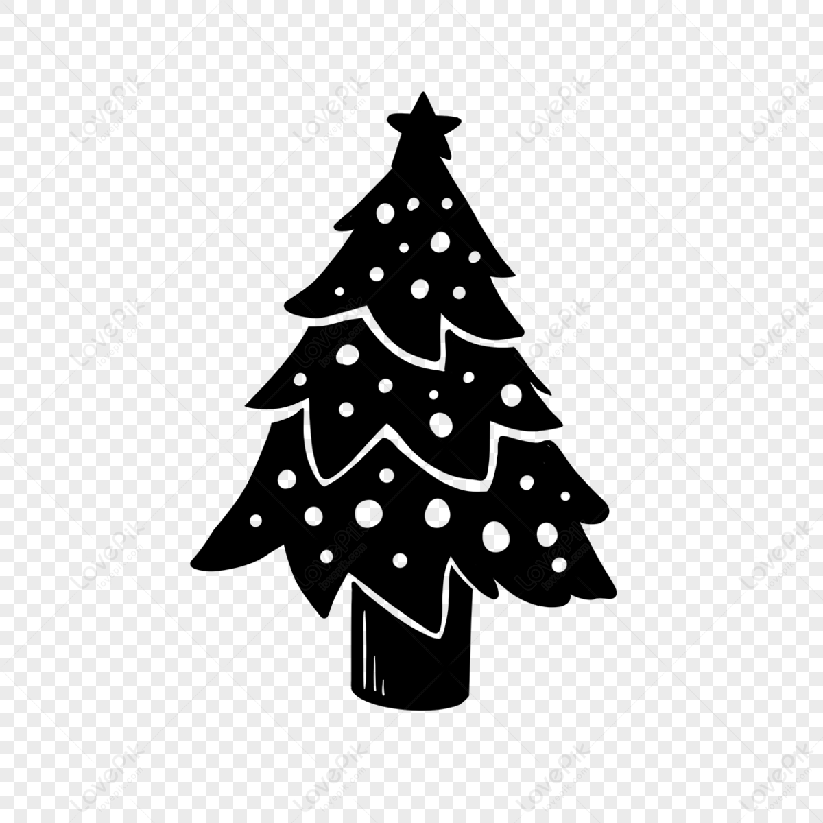 Star Christmas Christmas tree silhouette, Christmas tree,  christmas tree silhouette,  trees png image