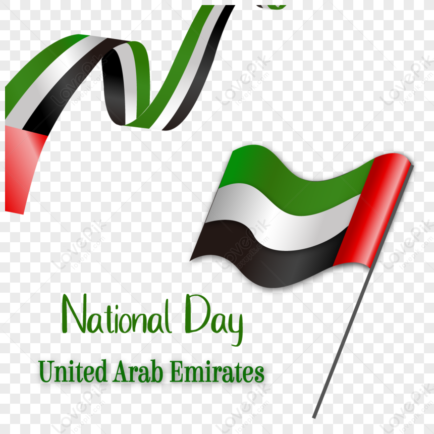 United Arab Emirates Flying Flag With Silk Elements, United Arab ...