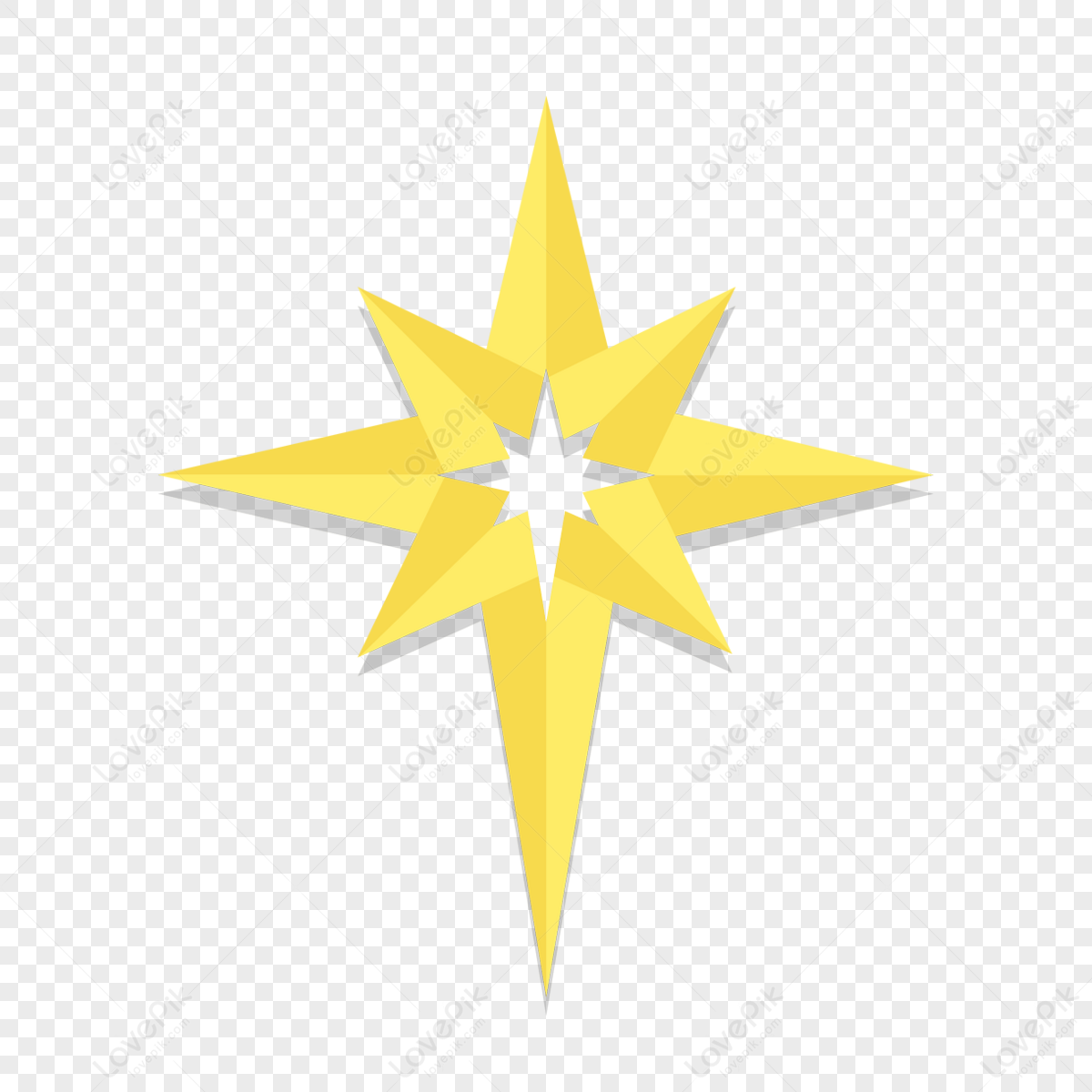 Yellow Flat Christmas Star, Flat PNG, Christmas Star PNG Transparent ...