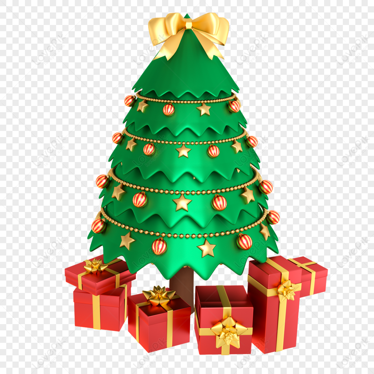 3d Christmas Tree Decoration Combination, Christmas Tree PNG Image ...