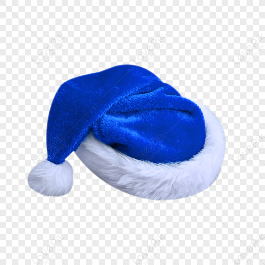 Chapeau De Noël Bleu Moelleux png, tête png, chapeau png