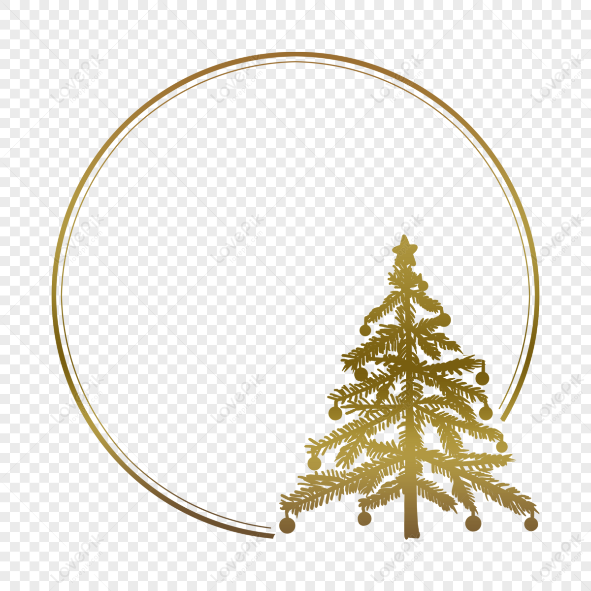 Brown Christmas tree silhouette circle border, Circle,  Christmas Tree,  Merry Christmas Border png transparent background
