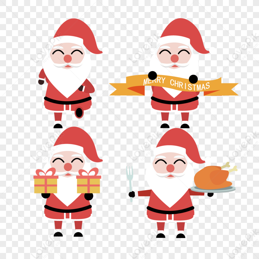 Cartoon Cute Santa, Santa PNG Image, Running PNG, Gift PNG Image, Santa ...