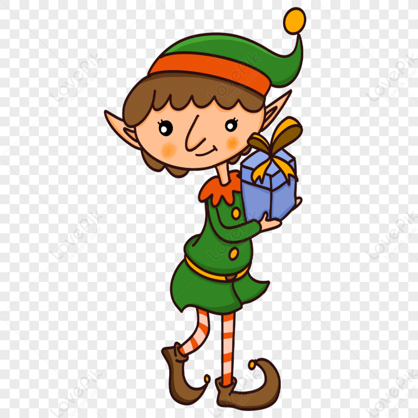  Elfo De Navidad Envía La Ilustración De Dibujos Animados De Regalo De Navidad, Feliz Navidad Png, Rojo Verde Png, De Pie Png PNG Imágenes Gratis