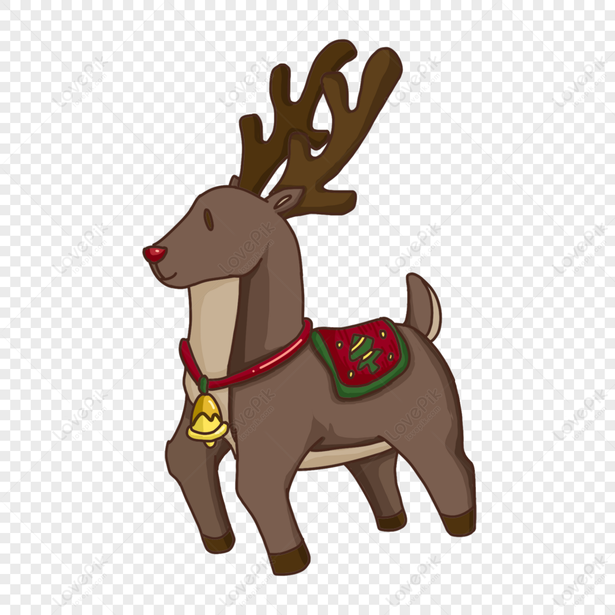 Hanging Bell Christmas Elk Clip Art, Hanging Decoration Free PNG Image ...