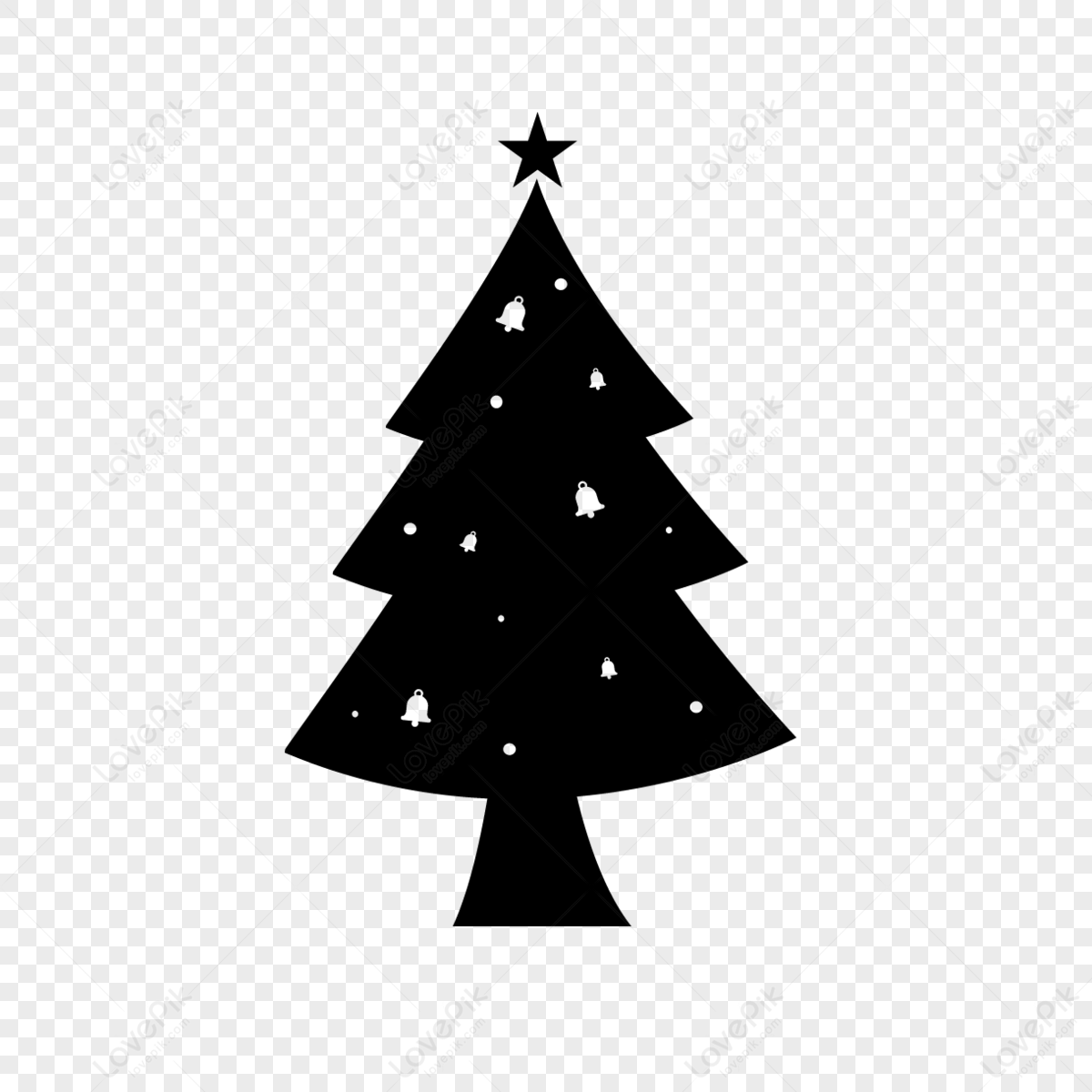 Christmas tree silhouette of the bell, Bell,  pendant,  christmas tree silhouette png transparent background