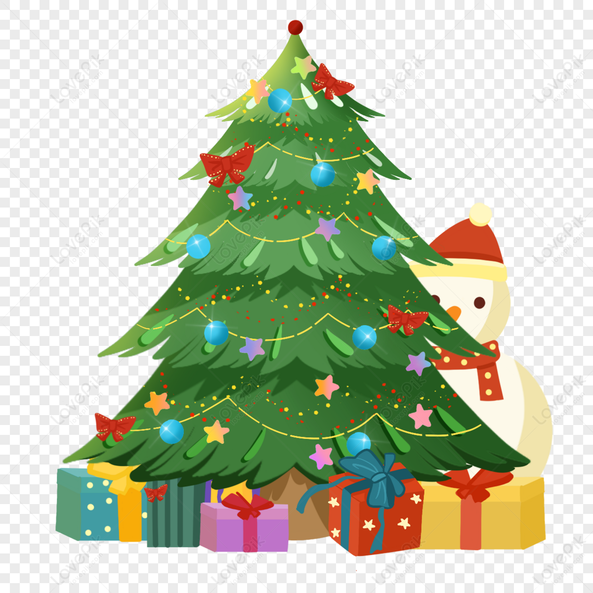 Colorful Christmas Tree Gift Box, Colorful Gift Box PNG, Snowman Hd PNG ...