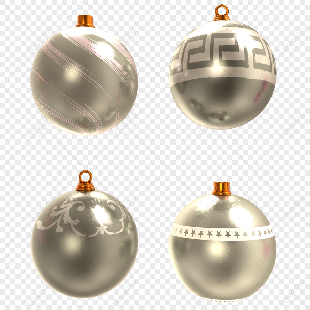 Elemento 3D Para Composição Bola De Natal Amarela E Preta PNG