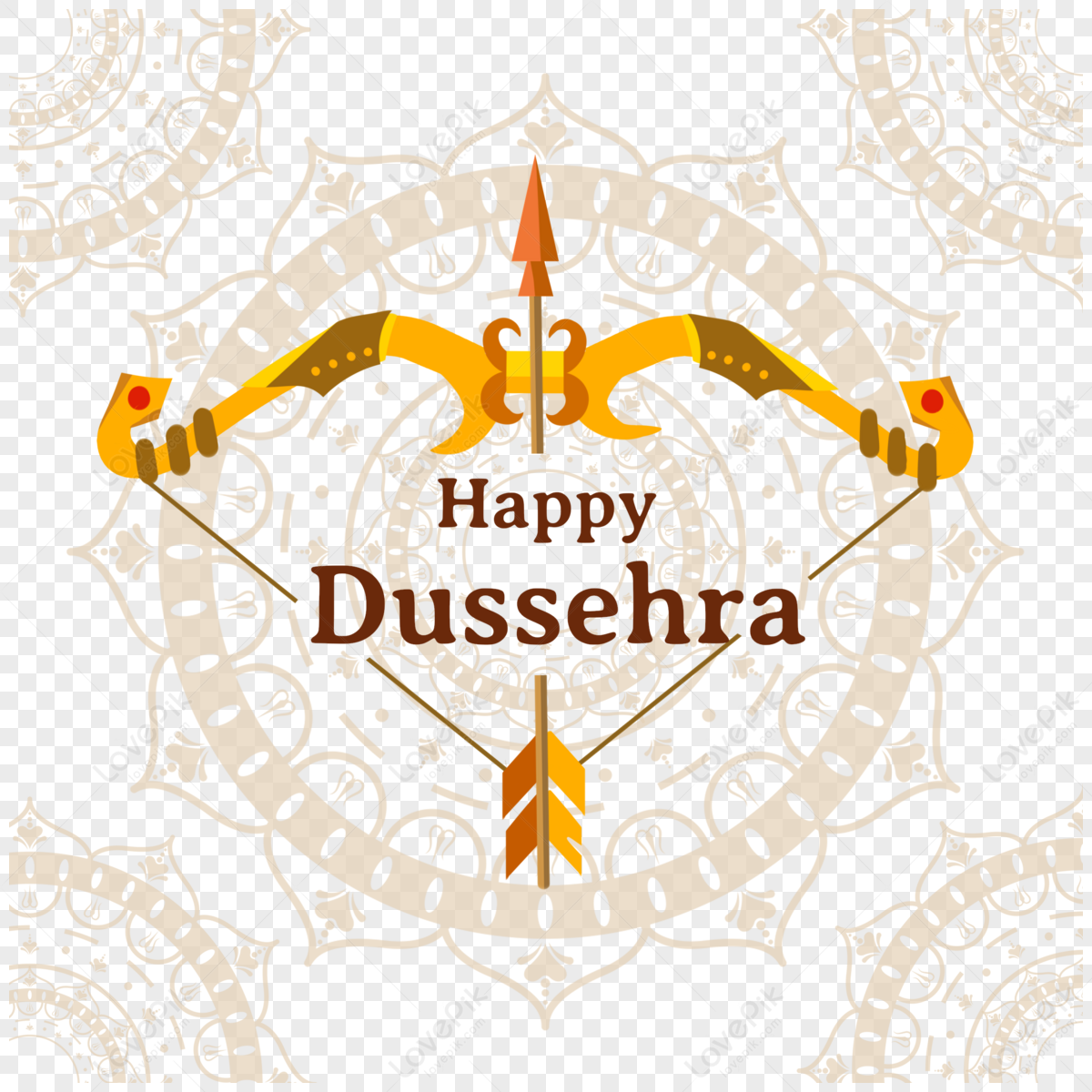 Image of Happy Dussehra greeting card using apta / Bauhinia racemosa / Bidi  leaf-YY649626-Picxy