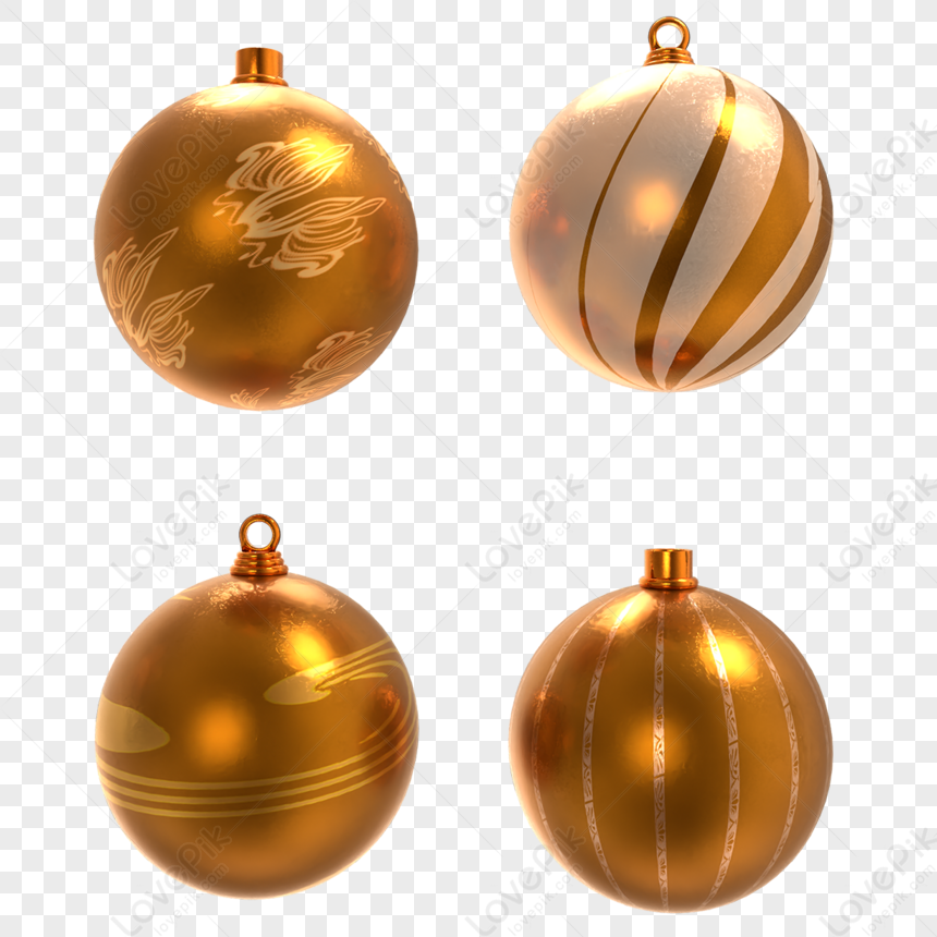 décoration de Noël en or png