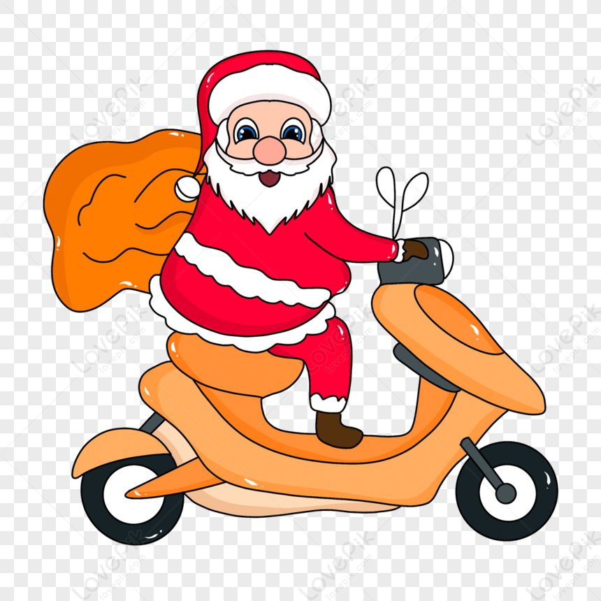 free santa motorcycle clipart