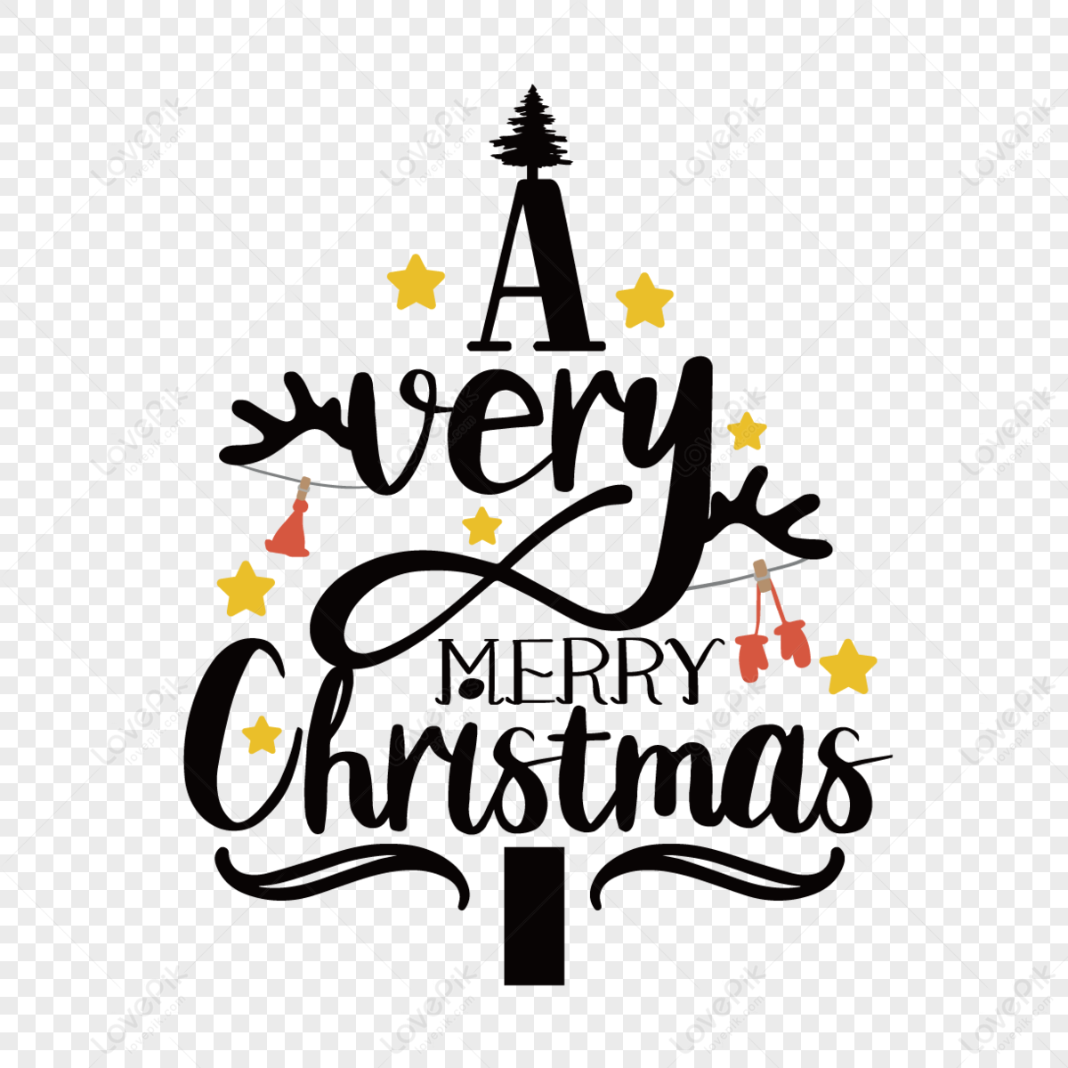 hand-drawn-christmas-tree-star-star-bell-font-font-png-transparent