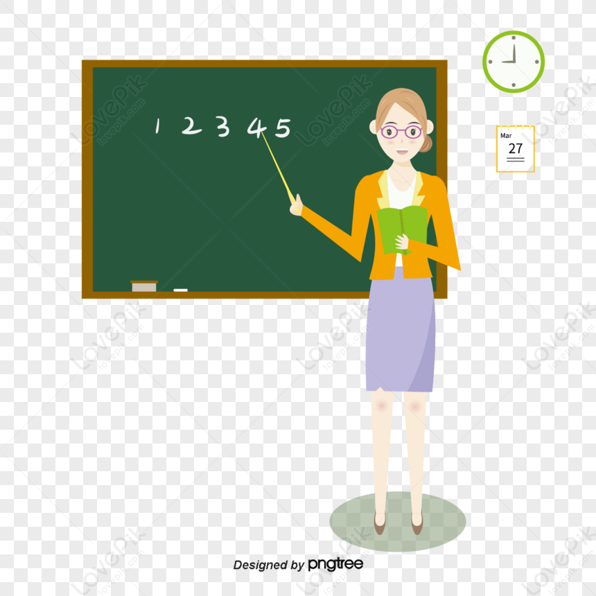 Illustration Elements Of Orange And Yellow Female Teachersimage ...