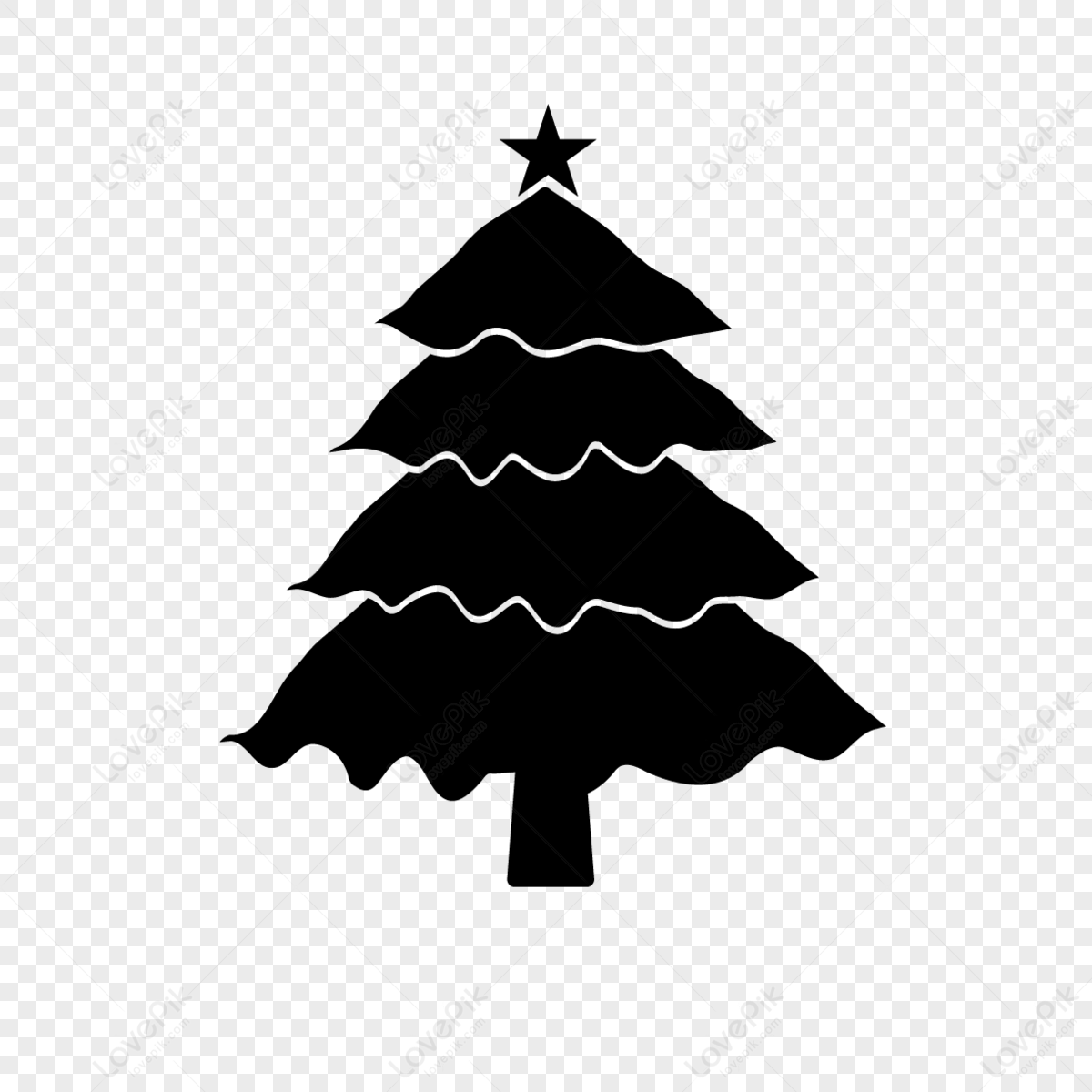 Star Simple Christmas Tree Silhouette Stars Transparent Png Simple