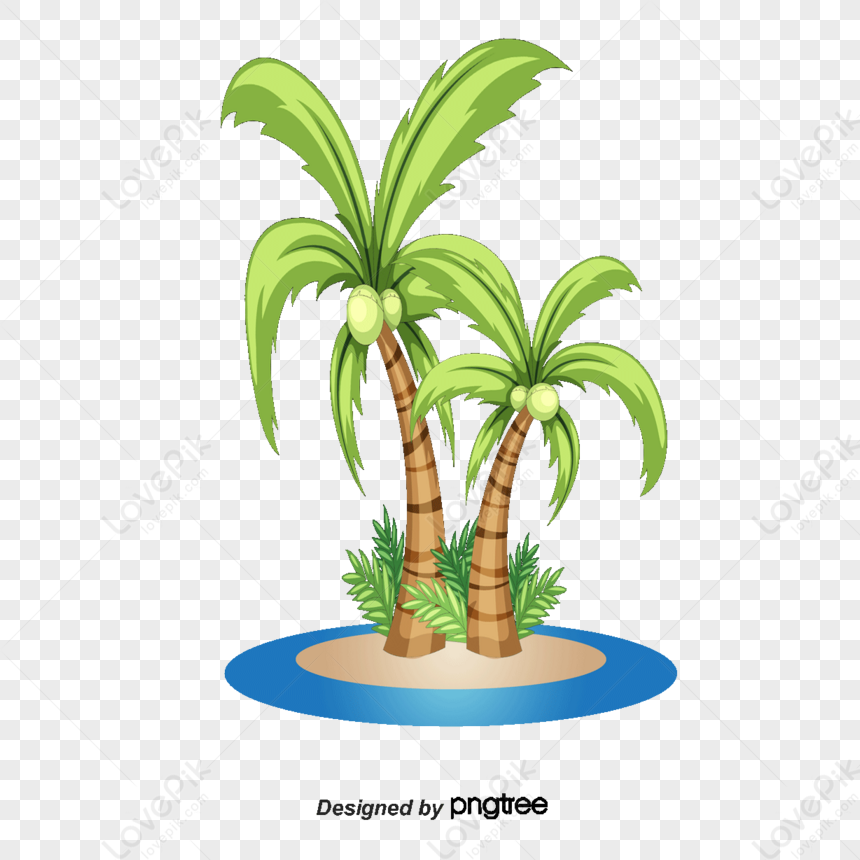 Background Beach Coconut Tree Vector Material,beach Party,ocean PNG Hd ...