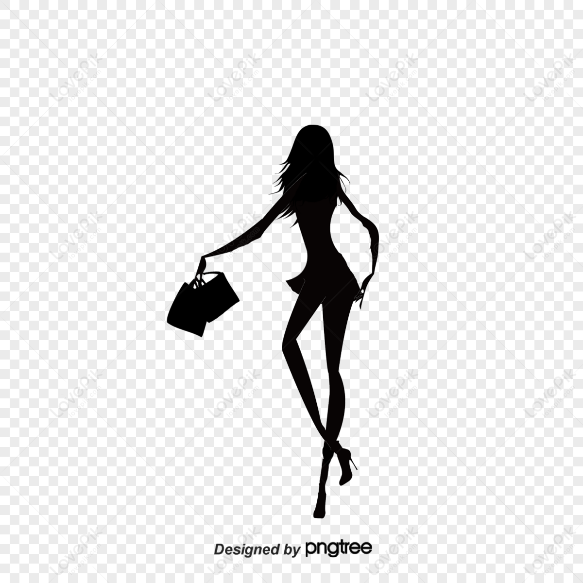 Cartoon Fashion Girl Silhouette,fashion Model,sketch,girls Png Image 