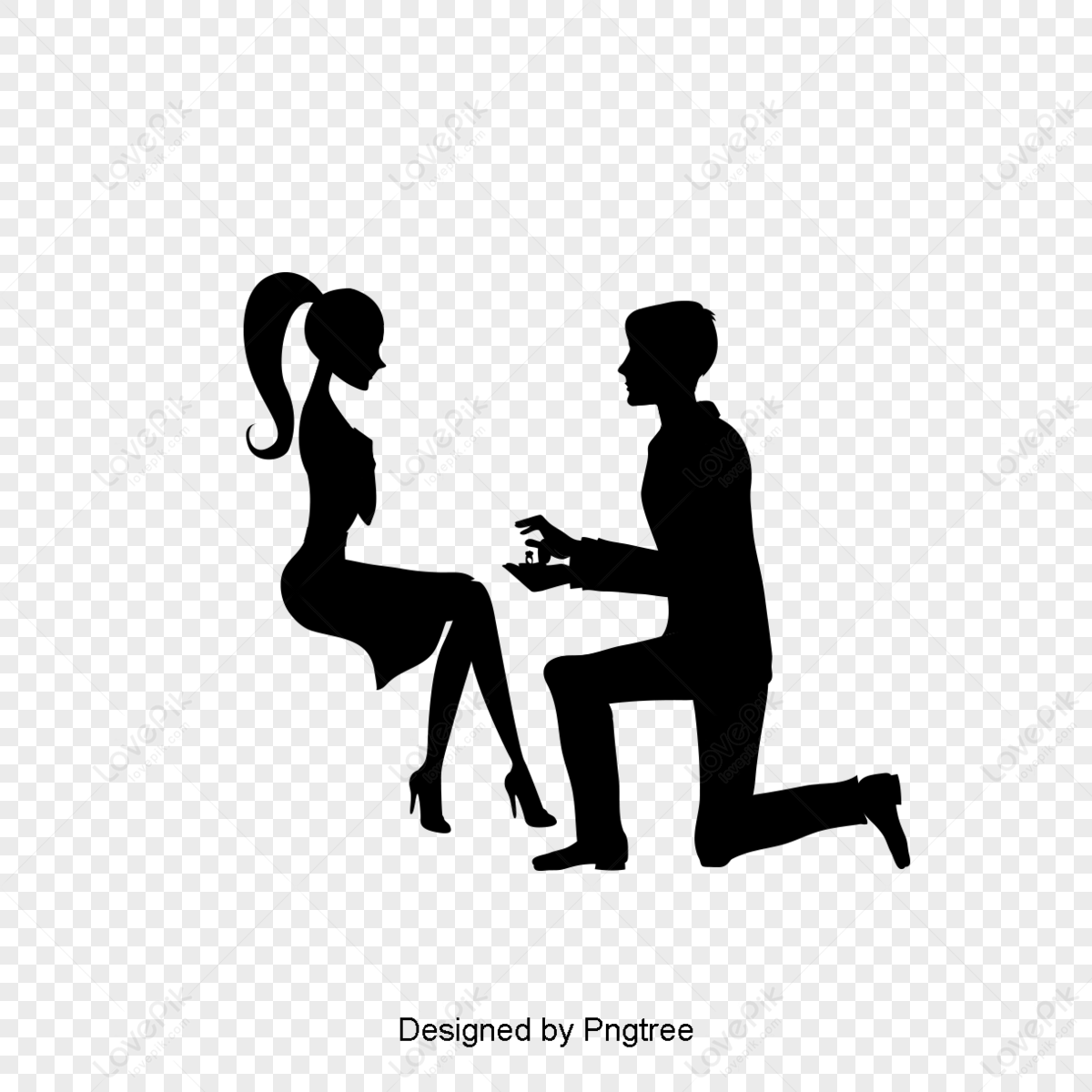 Couple Silhouette,black And White,black-and-white,sitting PNG Free ...