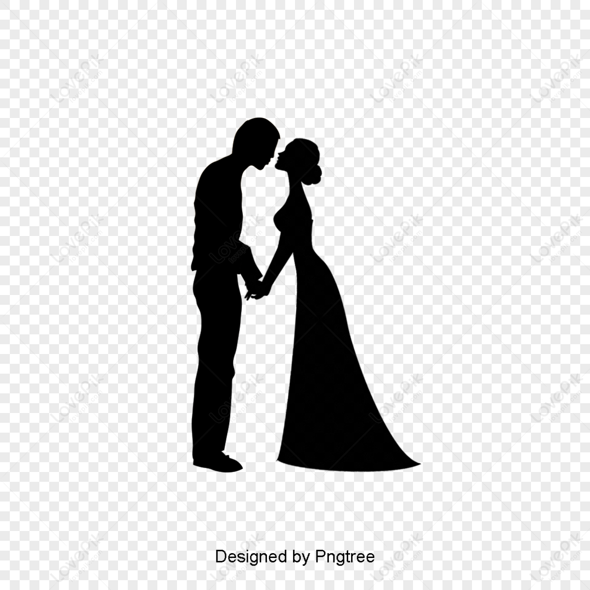 Couple Silhouette,gown,people,wedding Free PNG And Clipart Image For ...